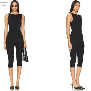 Afrm black open back jumpsuit